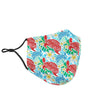 Sea Turtle Floral Hawaiian Pattern Print Face Mask-grizzshop