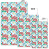 Sea Turtle Floral Hawaiian Pattern Print Floor Mat-grizzshop