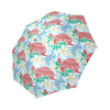 Sea Turtle Floral Hawaiian Pattern Print Foldable Umbrella-grizzshop