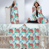 Sea Turtle Floral Hawaiian Pattern Print Hooded Blanket-grizzshop