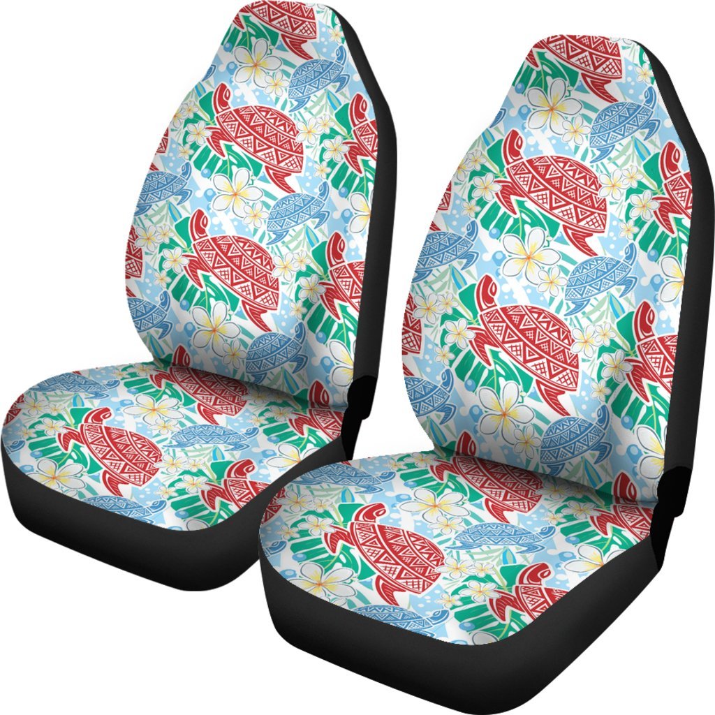 Sea Turtle Floral Hawaiian Pattern Print Universal Fit Car Seat Cover-grizzshop