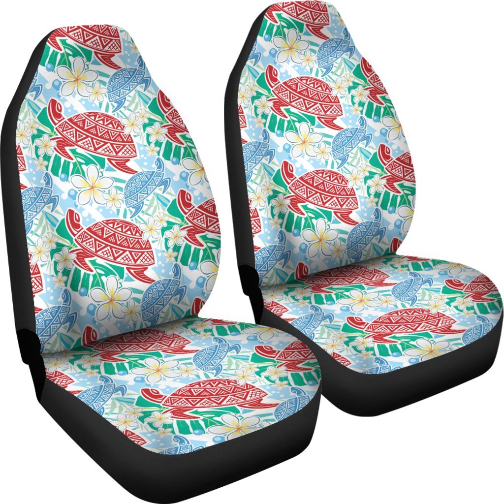Sea Turtle Floral Hawaiian Pattern Print Universal Fit Car Seat Cover-grizzshop