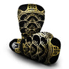 Sea Turtle Gold And Black Print Boxing Gloves-grizzshop