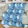 Sea Turtle Hawaiian Blue Pattern Print Blanket-grizzshop