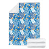 Sea Turtle Hawaiian Blue Pattern Print Blanket-grizzshop