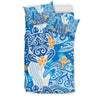 Sea Turtle Hawaiian Blue Pattern Print Duvet Cover Bedding Set-grizzshop
