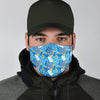 Sea Turtle Hawaiian Blue Pattern Print Face Mask-grizzshop