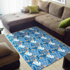 Sea Turtle Hawaiian Blue Pattern Print Floor Mat-grizzshop