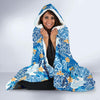 Sea Turtle Hawaiian Blue Pattern Print Hooded Blanket-grizzshop