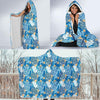 Sea Turtle Hawaiian Blue Pattern Print Hooded Blanket-grizzshop