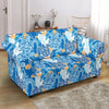 Sea Turtle Hawaiian Blue Pattern Print Loveseat Cover-grizzshop