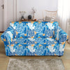 Sea Turtle Hawaiian Blue Pattern Print Loveseat Cover-grizzshop