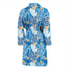 Sea Turtle Hawaiian Blue Pattern Print Men Long Robe-grizzshop