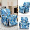 Sea Turtle Hawaiian Blue Pattern Print Recliner Cover-grizzshop