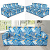 Sea Turtle Hawaiian Blue Pattern Print Sofa Covers-grizzshop