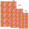 Sea Turtle Hawaiian Orange Pattern Print Floor Mat-grizzshop
