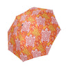 Sea Turtle Hawaiian Orange Pattern Print Foldable Umbrella-grizzshop