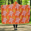 Sea Turtle Hawaiian Orange Pattern Print Hooded Blanket-grizzshop