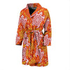 Sea Turtle Hawaiian Orange Pattern Print Men Long Robe-grizzshop