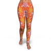 Sea Turtle Hawaiian Orange Pattern Print Pattern Women Leggings-grizzshop