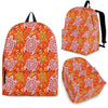 Sea Turtle Hawaiian Orange Pattern Print Premium Backpack-grizzshop