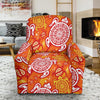 Sea Turtle Hawaiian Orange Pattern Print Recliner Cover-grizzshop