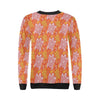 Sea Turtle Hawaiian Orange Pattern Print Women Crewneck Sweatshirt-grizzshop