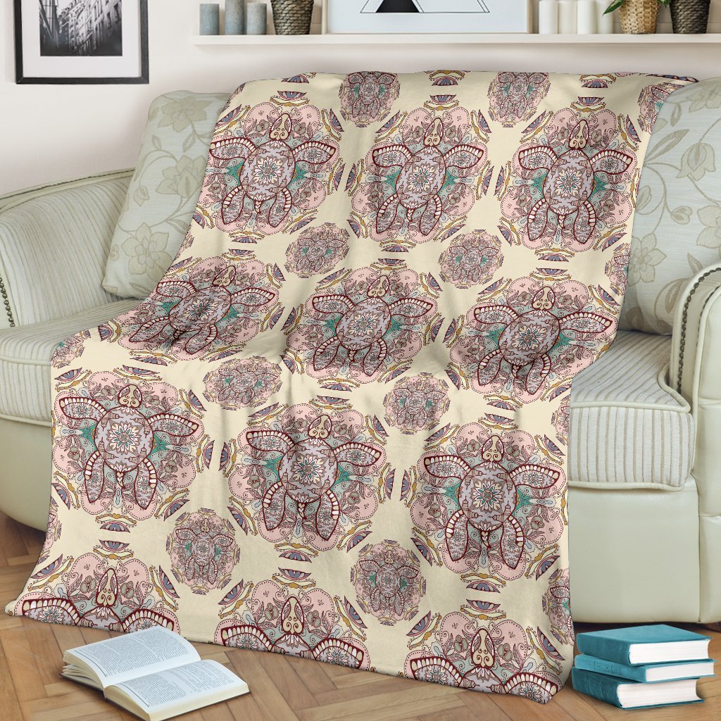 Sea Turtle Hawaiian Pattern Print Blanket-grizzshop