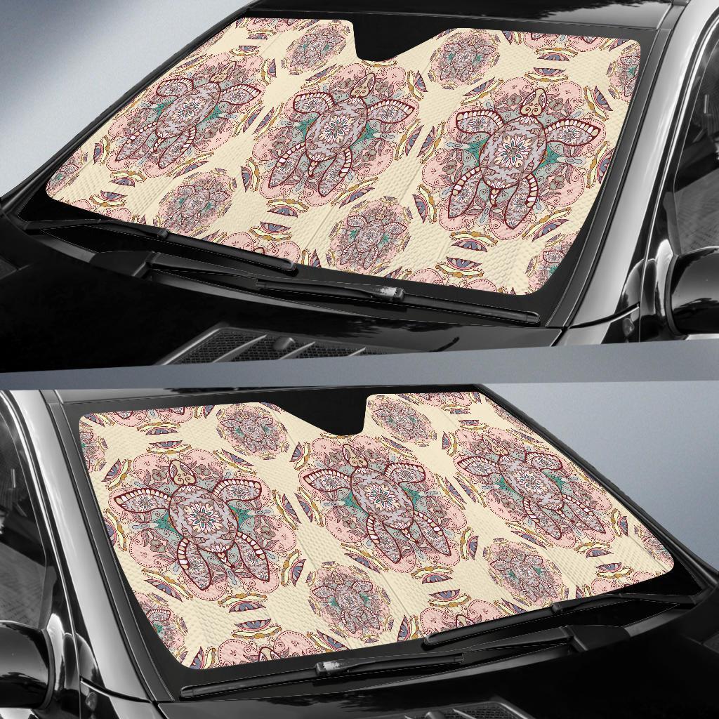 Sea Turtle Hawaiian Pattern Print Car Sun Shade-grizzshop