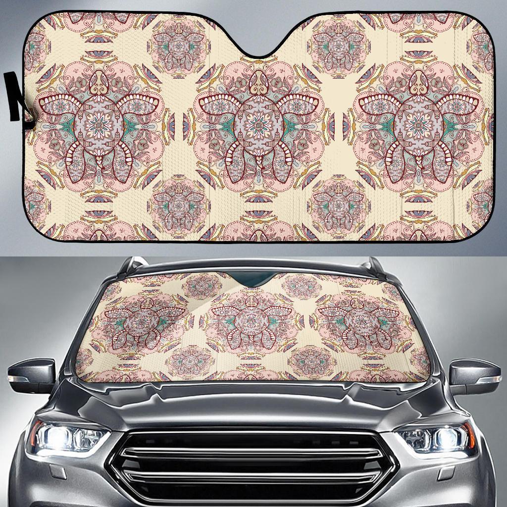 Sea Turtle Hawaiian Pattern Print Car Sun Shade-grizzshop