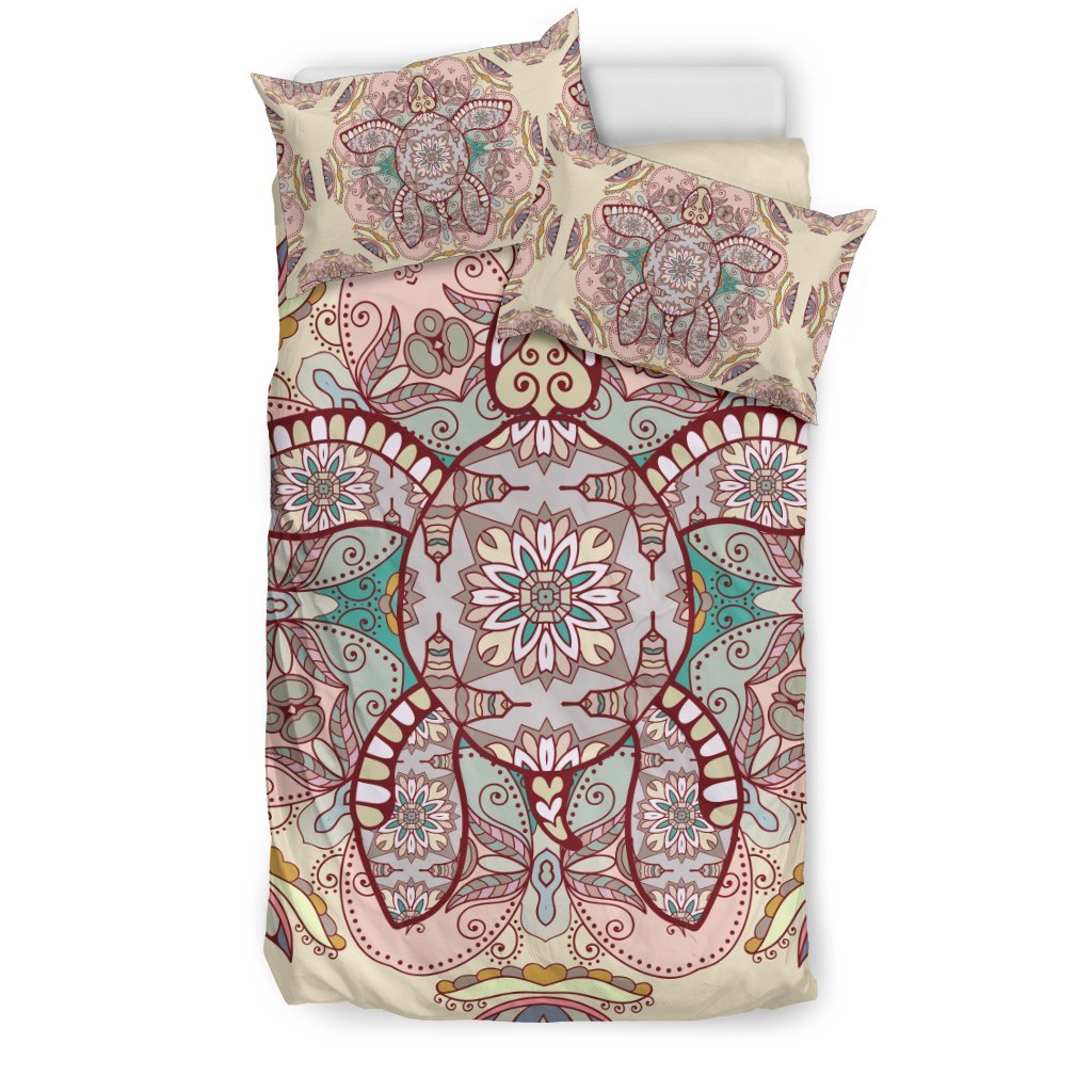 Sea Turtle Hawaiian Pattern Print Duvet Cover Bedding Set-grizzshop