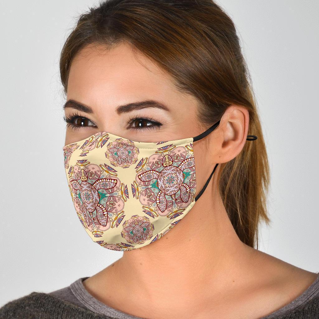 Sea Turtle Hawaiian Pattern Print Face Mask-grizzshop