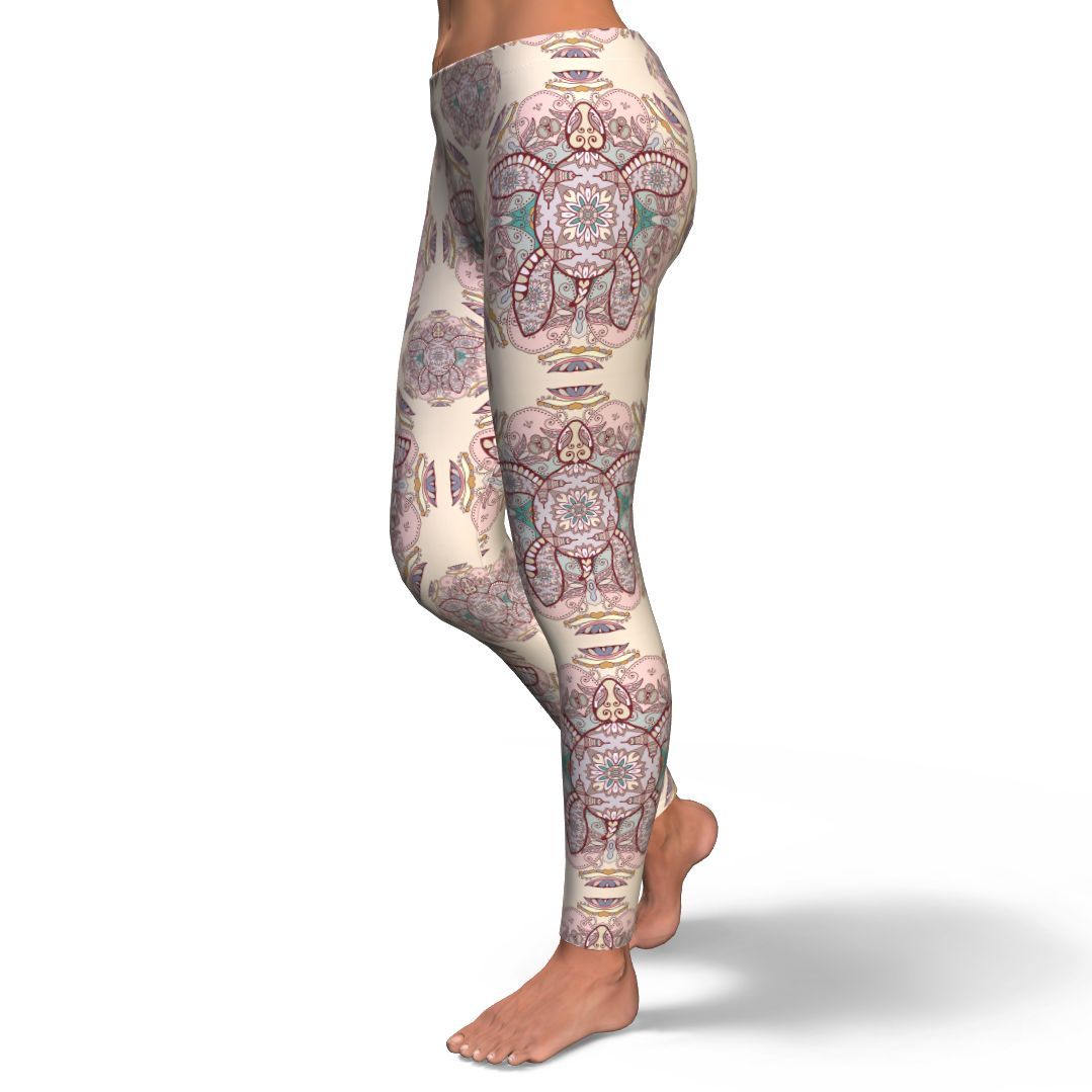 Sea Turtle Hawaiian Pattern Print Pattern Women Leggings-grizzshop