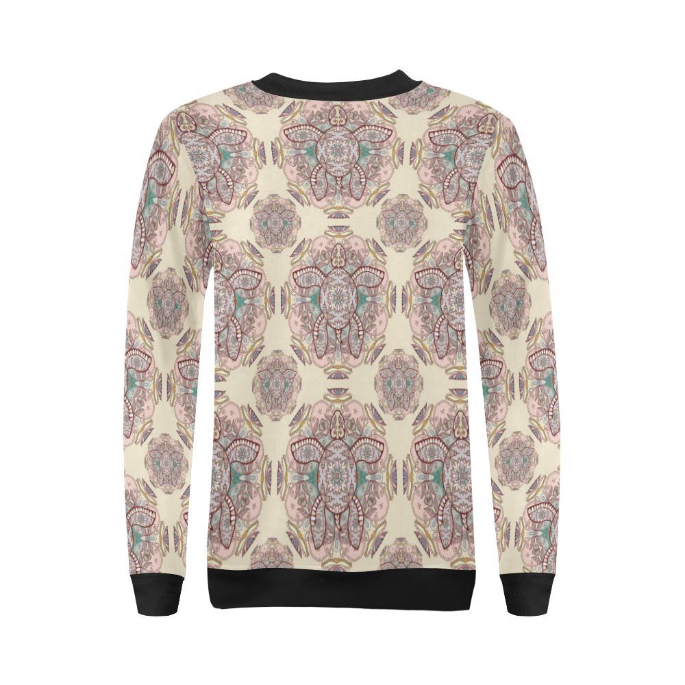 Sea Turtle Hawaiian Pattern Print Women Crewneck Sweatshirt-grizzshop