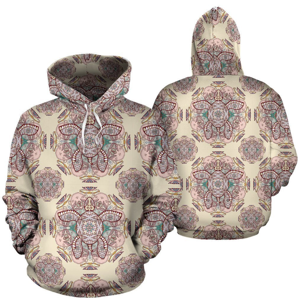 Sea Turtle Hawaiian Pattern Print Women Men Pullover Hoodie-grizzshop