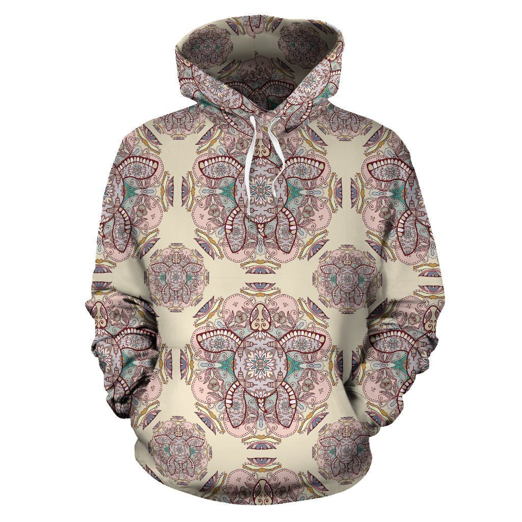 Sea Turtle Hawaiian Pattern Print Women Men Pullover Hoodie-grizzshop