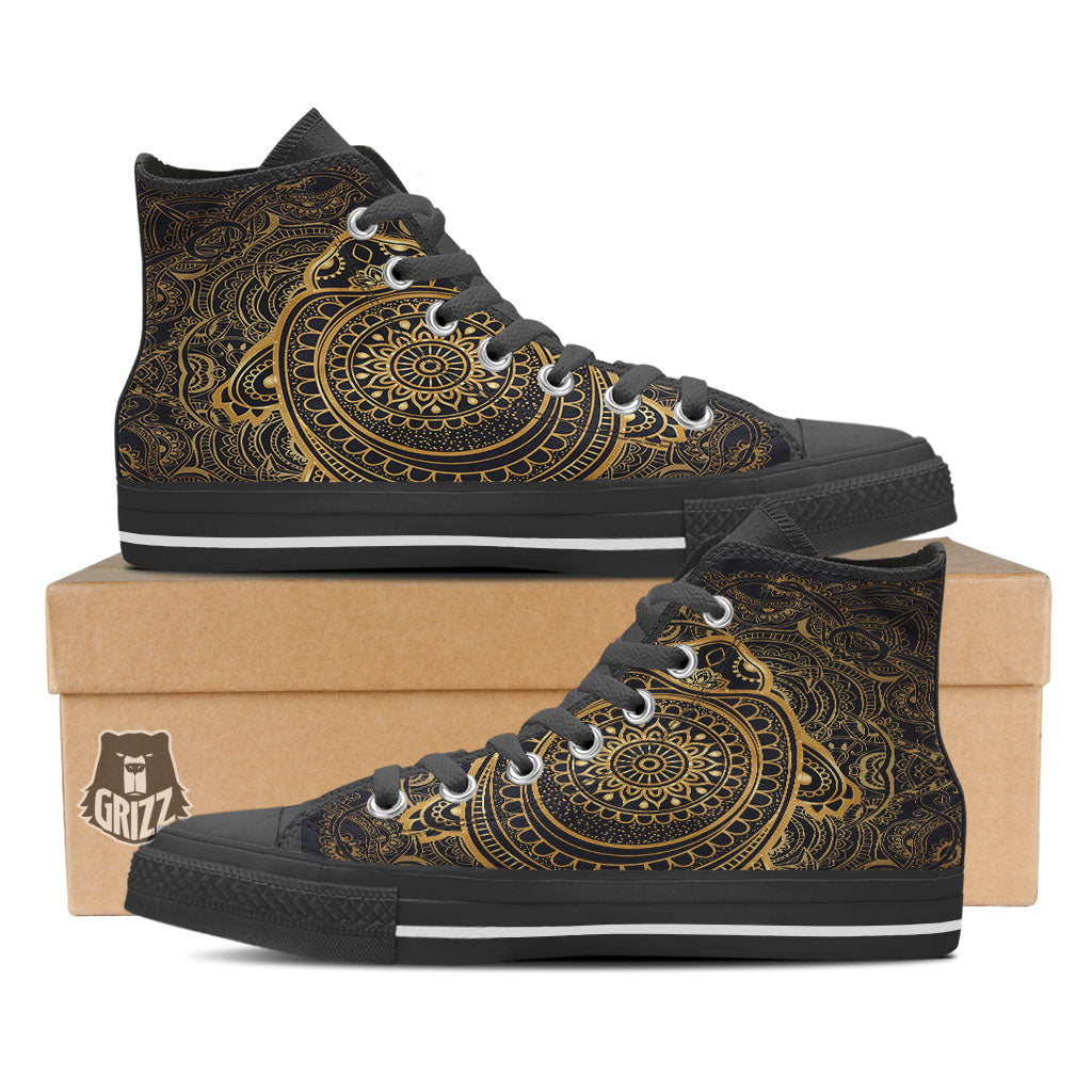Sea Turtle Native Bohemian Print High Top Shoes-grizzshop
