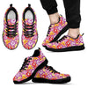 Sea Turtle Red Hibiscus Hawaiian Pattern Print Black Sneaker Shoes For Men Women-grizzshop