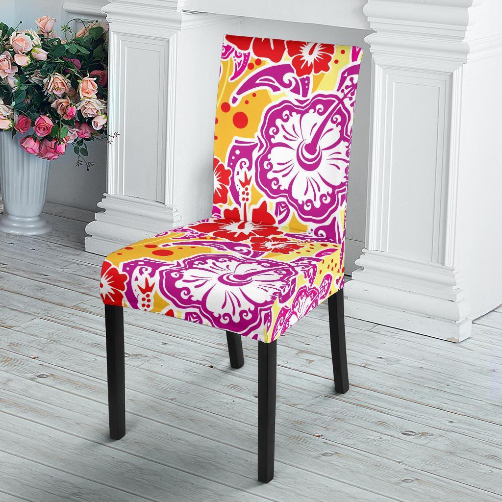 Sea Turtle Red Hibiscus Hawaiian Pattern Print Chair Cover-grizzshop