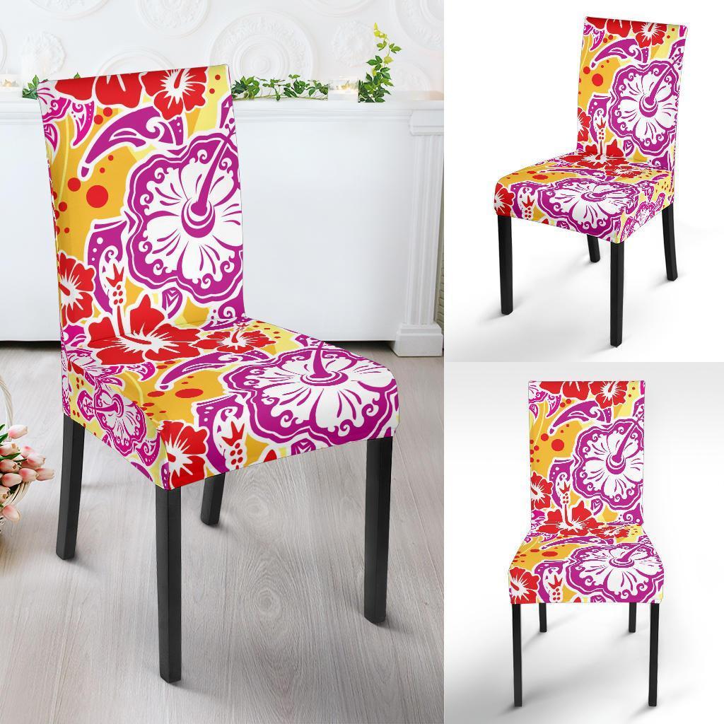 Sea Turtle Red Hibiscus Hawaiian Pattern Print Chair Cover-grizzshop