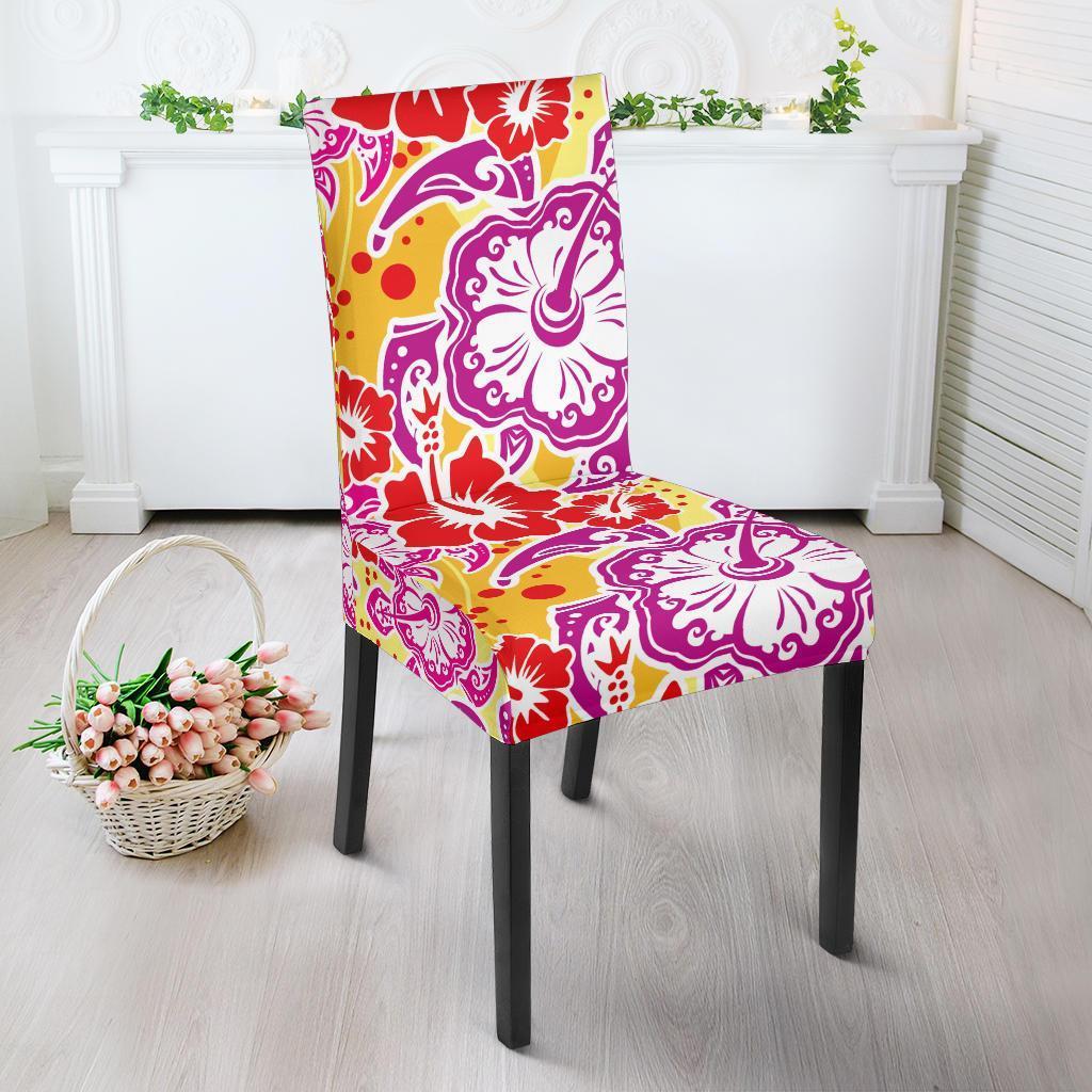 Sea Turtle Red Hibiscus Hawaiian Pattern Print Chair Cover-grizzshop