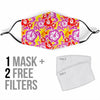 Sea Turtle Red Hibiscus Hawaiian Pattern Print Face Mask-grizzshop