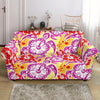 Sea Turtle Red Hibiscus Hawaiian Pattern Print Loveseat Cover-grizzshop