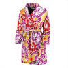 Sea Turtle Red Hibiscus Hawaiian Pattern Print Men Long Robe-grizzshop