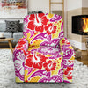 Sea Turtle Red Hibiscus Hawaiian Pattern Print Recliner Cover-grizzshop