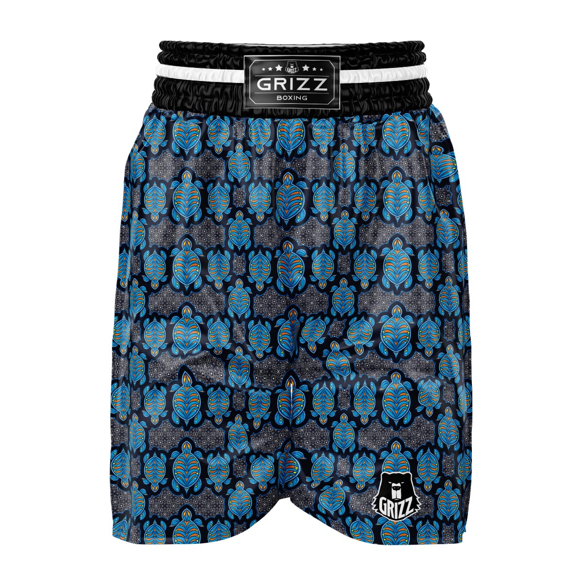 Sea Turtle Retro Print Pattern Boxing Shorts-grizzshop