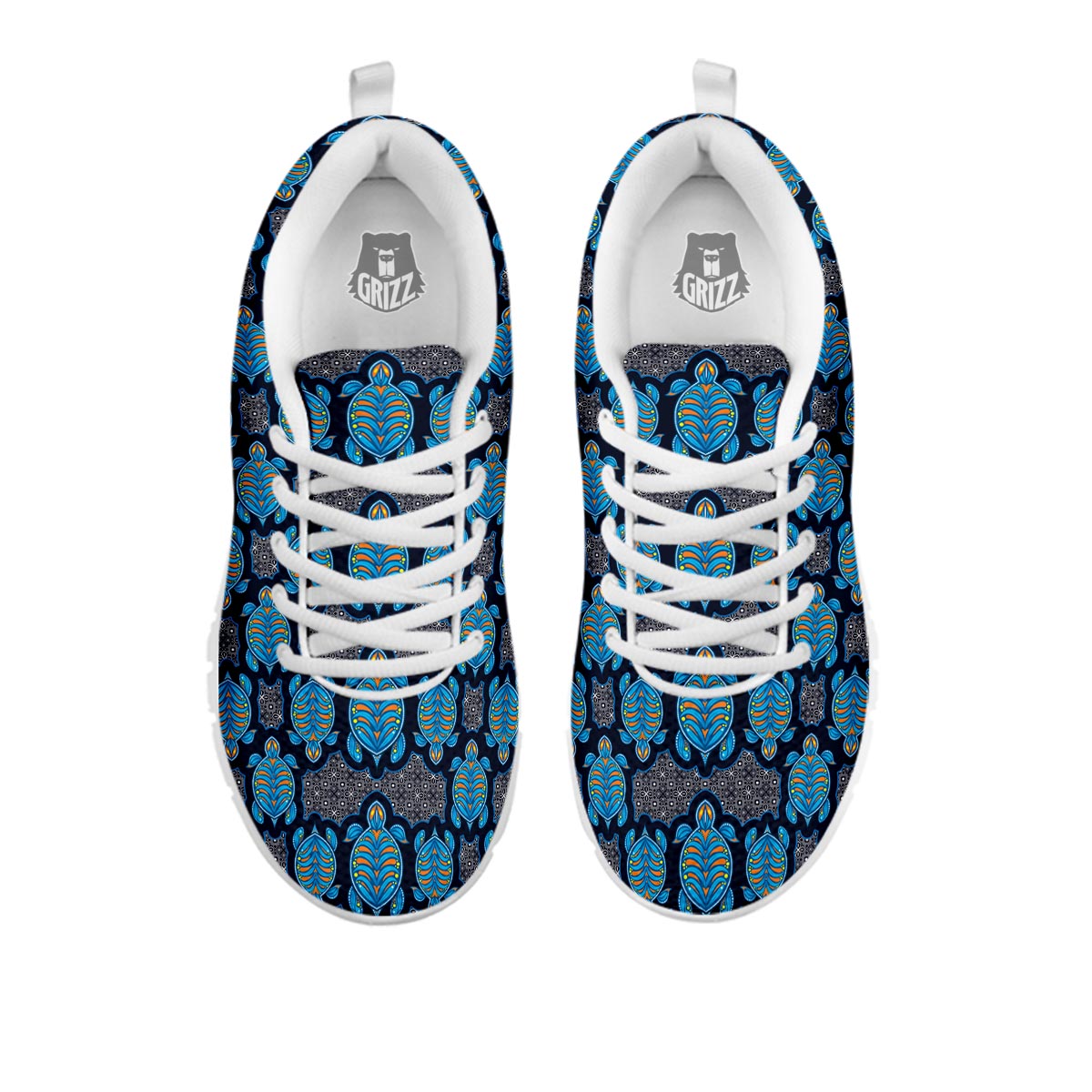 Sea Turtle Retro Print Pattern White Sneaker-grizzshop