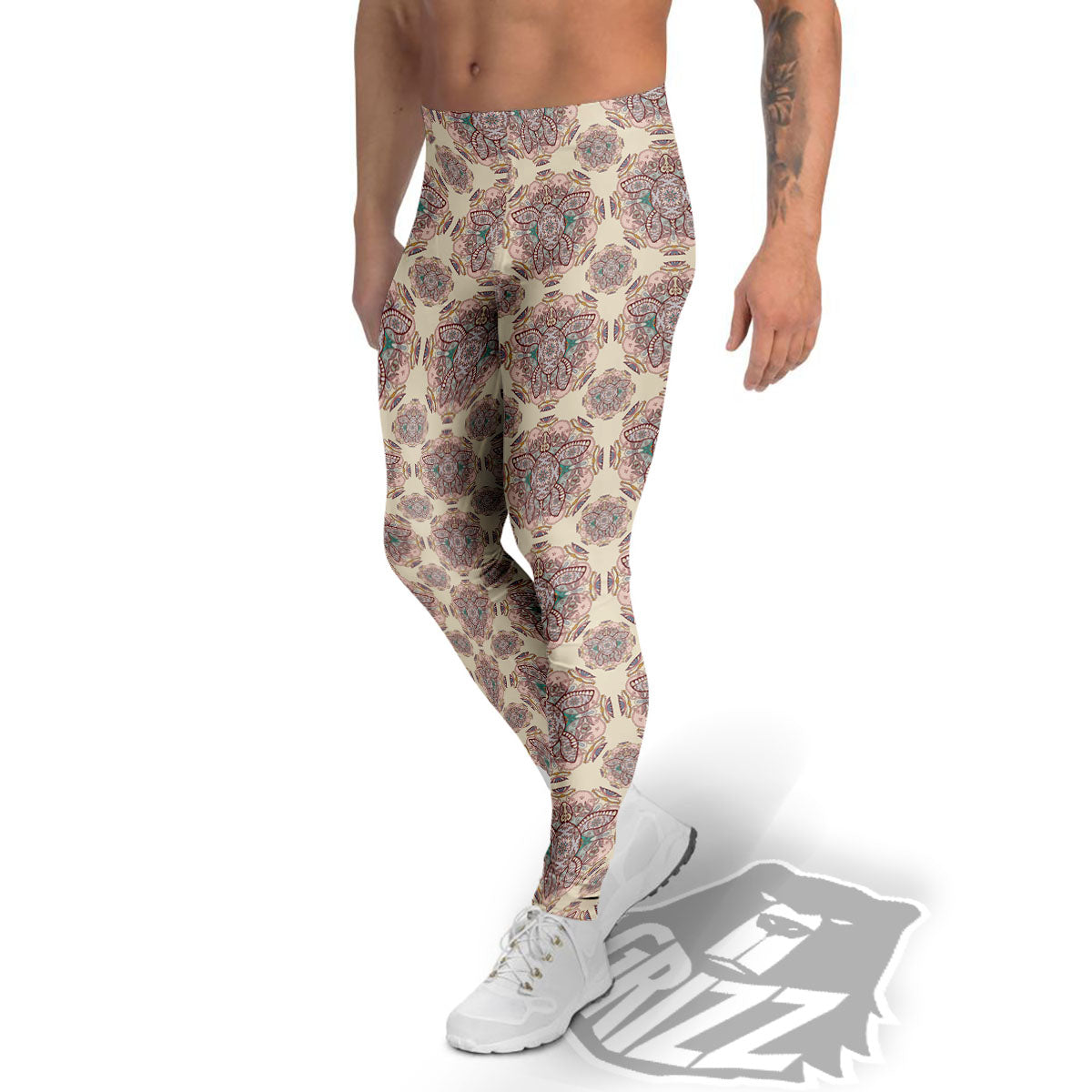 Sea Turtles Ethnic Print Men's Leggings-grizzshop