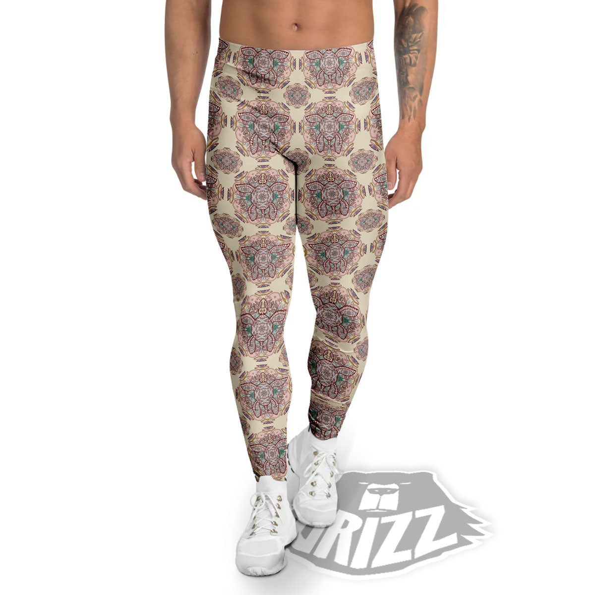 Sea Turtles Ethnic Print Men's Leggings-grizzshop