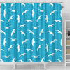 Seagull Pattern Print Bathroom Shower Curtain-grizzshop